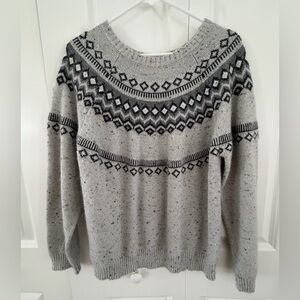 Weatherproof Gray Patterned Women's Sweater